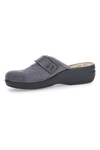 Ciabatte grigie con ricamo floreale e chiusura regolabile Inblu 17 LV