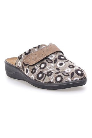 Slipper mit Blumenmuster, Klettverschluss und anatomischer Innensohle Inblu 15OD
