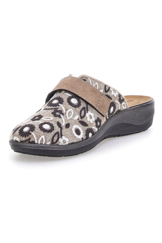 Slipper mit Blumenmuster, Klettverschluss und anatomischer Innensohle Inblu 15OD