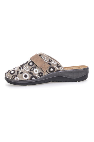 Slipper mit Blumenmuster, Klettverschluss und anatomischer Innensohle Inblu 15OD