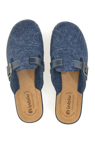 Pantofole blu con fibbia e plantare comfort Inblu 50 CF