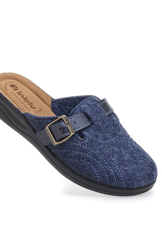 Pantofole blu con fibbia e plantare comfort Inblu 50 CF