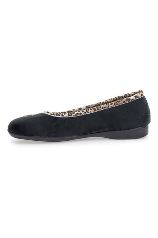 Pantofole nere con dettagli animalier e cuori Superga S41S598