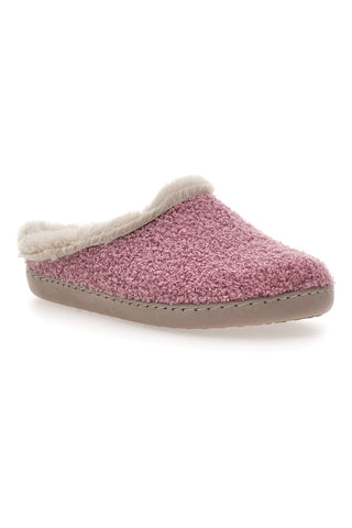 Gaia Mania GG549 Rosa Hausschuhe aus Stoff mit Teddy-Effekt und Fellfutter
