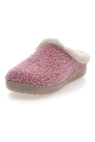 Gaia Mania GG549 Rosa Hausschuhe aus Stoff mit Teddy-Effekt und Fellfutter