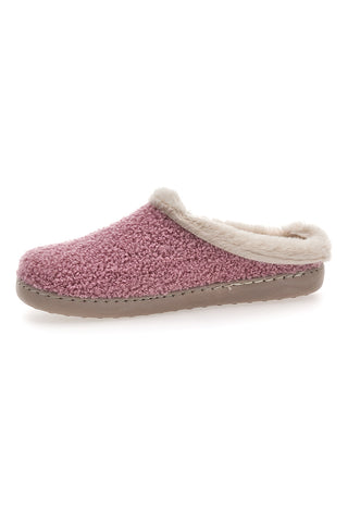 Gaia Mania GG549 Rosa Hausschuhe aus Stoff mit Teddy-Effekt und Fellfutter