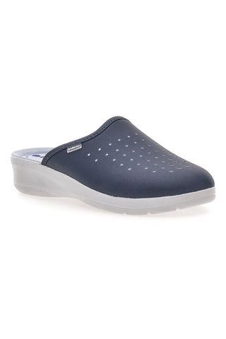 Inblu 5033 perforierte blaue Berufspantoffeln mit anatomischem Fußbett