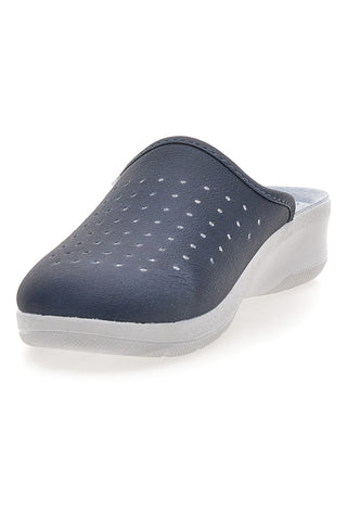 Inblu 5033 perforierte blaue Berufspantoffeln mit anatomischem Fußbett