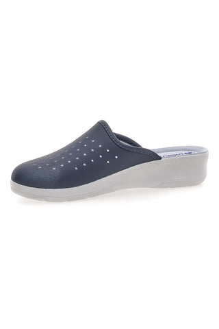 Inblu 5033 perforierte blaue Berufspantoffeln mit anatomischem Fußbett