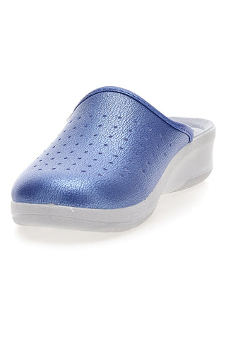 Inblu 5033N perforierte blaue Berufspantoffeln mit anatomischem Fußbett