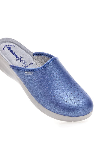 Inblu 5033N perforierte blaue Berufspantoffeln mit anatomischem Fußbett