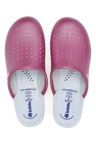 Professionelle perforierte Fuchsia-Hausschuhe mit anatomischer Innensohle Inblu 5033N