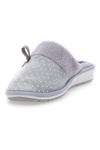 Ciabatte grigie con pois e fiocco decorativo Inblu 72 LB