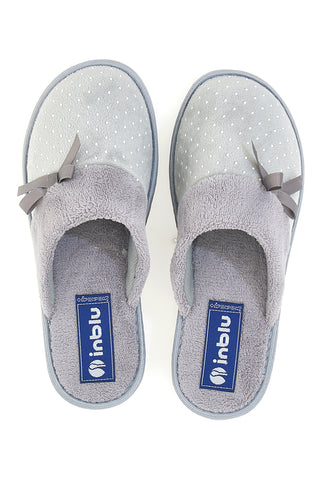 Ciabatte grigie con pois e fiocco decorativo Inblu 72 LB