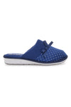 Blaue Hausschuhe mit Tupfen und dekorativer Schleife Inblu 72 LB