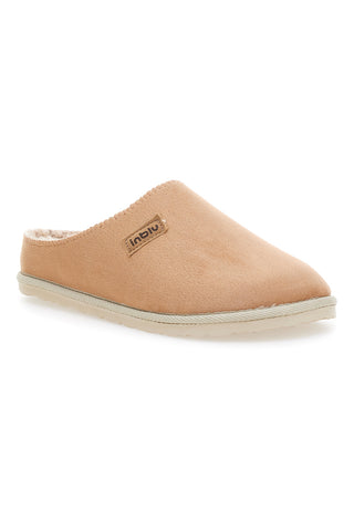 Beige Hausschuhe mit Inblu 45 CS Fellfutter