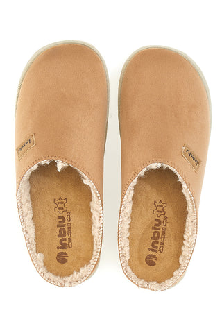 Beige Hausschuhe mit Inblu 45 CS Fellfutter