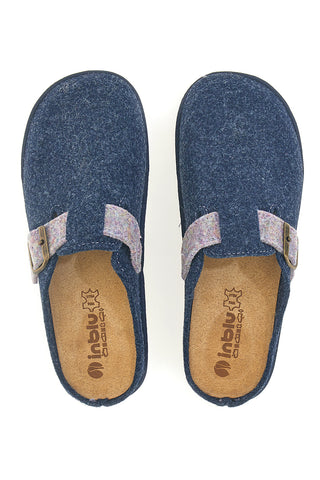 Inblu 42 CS blaue Hausschuhe mit verstellbarer Schnalle und Komfortsohle