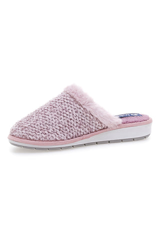 Ciabatte rosa in tessuto peluche con cuore Inblu 110 LB