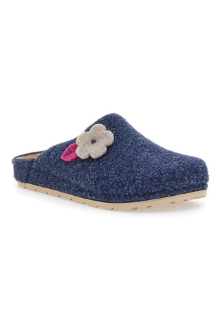 Inblu 12 NB Filzpantoffeln mit Blume und Blatt in Luftfahrt