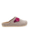 Beige Filzpantoffeln mit Blume und Blatt Inblu 12 NB
