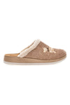 Pantofole beige con ricamo cane e bordo in pelo Inblu 42 CT