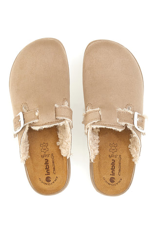 Beige Hausschuhe mit Schnalle und warmem Futter Inblu 39 CT
