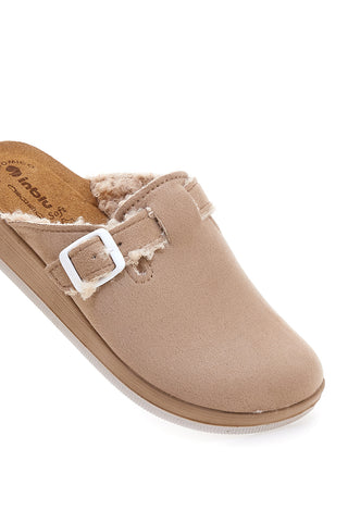 Beige Hausschuhe mit Schnalle und warmem Futter Inblu 39 CT