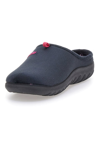 Schwarze Hausschuhe mit rosa Logo und gepolsterter Innensohle Inblu 37 ET