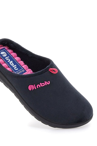 Schwarze Hausschuhe mit rosa Logo und gepolsterter Innensohle Inblu 37 ET