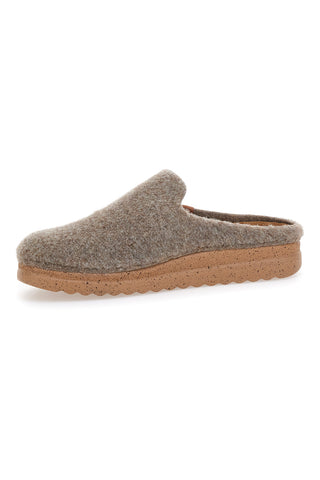 Beige Filzpantoffeln mit ergonomischer Sohle Plocadi 11902LO