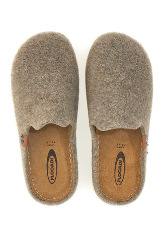 Beige Filzpantoffeln mit ergonomischer Sohle Plocadi 11902LO