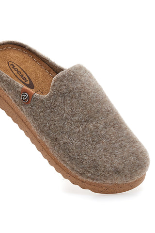 Beige Filzpantoffeln mit ergonomischer Sohle Plocadi 11902LO