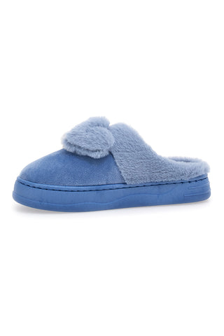 Ciabatte azzurre in peluche con fiocco Coveri World 25839