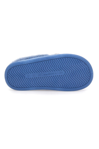 Ciabatte azzurre in peluche con fiocco Coveri World 25839