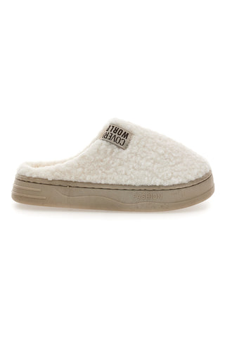 Ciabatte beige in tessuto teddy Coveri World 25847