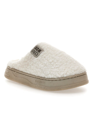 Ciabatte beige in tessuto teddy Coveri World 25847