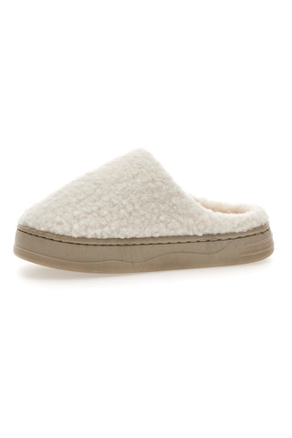 Ciabatte beige in tessuto teddy Coveri World 25847