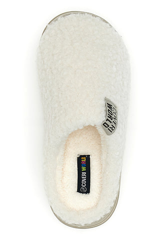 Beige Hausschuhe aus Teddyfell, Coveri World 25847