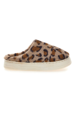 Ciabatte leopardate in pelliccia sintetica Coveri World 25805