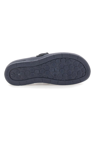 Professionelle blaue Hausschuhe mit Schnalle und Innensohle aus echtem Bio UP 728 Leder