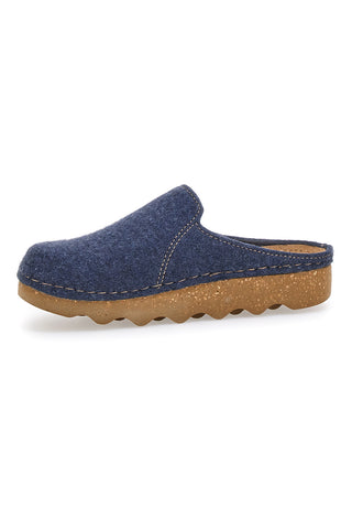 Blaue Filzpantoffeln mit Kreppsohle Inblu 12 DK