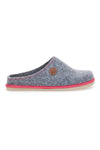 Inblu 39 CS graue Filzpantoffeln mit rosa Besatz