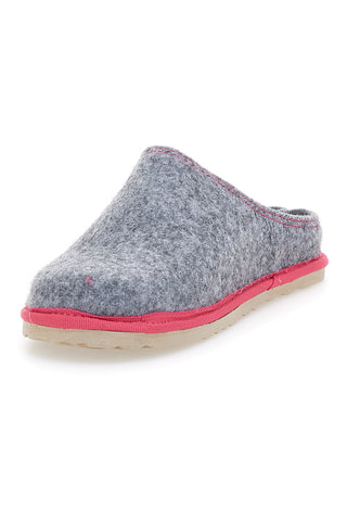 Inblu 39 CS graue Filzpantoffeln mit rosa Besatz