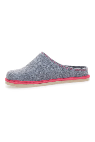Inblu 39 CS graue Filzpantoffeln mit rosa Besatz