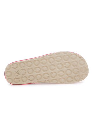 Inblu 39 CS graue Filzpantoffeln mit rosa Besatz