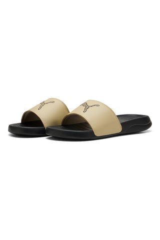Ciabatte beige e nere con logo animalier Puma Popcat 20 Topcat