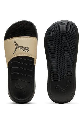 Ciabatte beige e nere con logo animalier Puma Popcat 20 Topcat