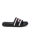 Schwarze Gummislipper mit Fila Morro Bay Logo