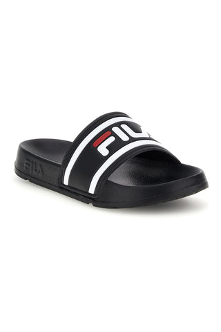 Schwarze Gummislipper mit Fila Morro Bay Logo